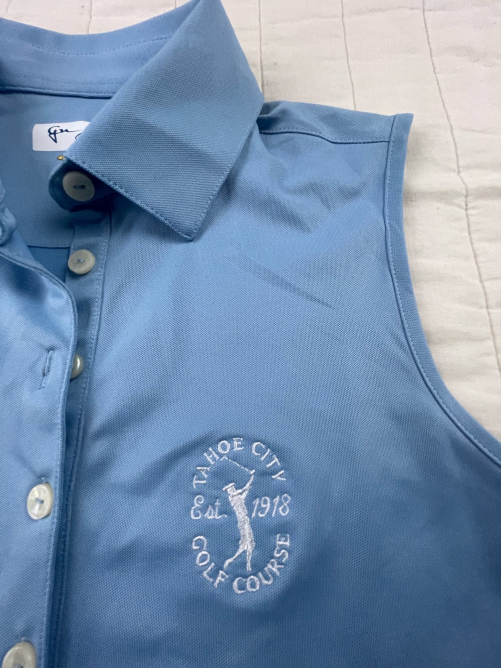 Greg Norman Collection Sleeveless Polo Tank Top Tahoe City Golf Course Emblem Sm